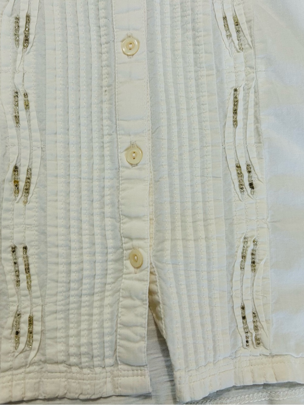 Coldwater Creek Top Tunic Boho Soft Cotton Ivory Shirt Casual Medium - Picture 7 of 7